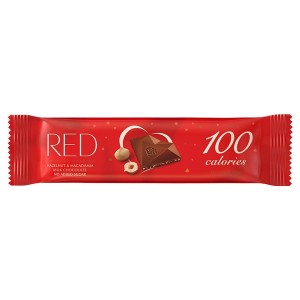 Baton z mlecznej czekolady z orzechami laskowymi i orzechami makadamia bez dodatku cukrów, tylko 105 kalorii RED Delight, 26g