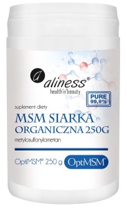 MSM siarka organiczna OptiMSM proszek 250g Aliness