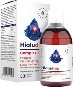 Hialudrop Complex KCH Kolagen Chondroityna Kwas Hialuronowy 33 porcje 500ml Aura Herbals