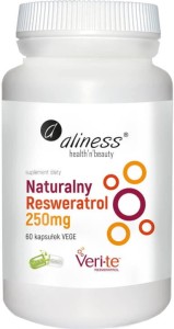 Naturalny resweratrol z fermentacji drożdży 250 mg 100 kapsułek Aliness