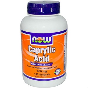 Kwas kaprylowy Caprylic Acid 600mg 100 kapsułek NOW FOODS