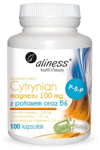 Cytrynian Magnezu z Potasem x 100 VEGE kaps. Aliness