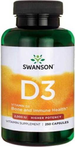 Witamina D-3 2000 IU Vitamin D3 250 kapsułek SWANSON