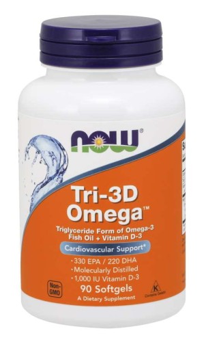 Tri3D Omega3 90 kapsułek NOW FOODS