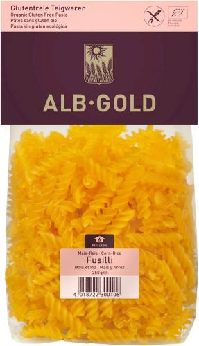 PASTA (CORN - RICE) FUSILLI GLUTEN-FREE BIO 250 g - ALB-GOLD