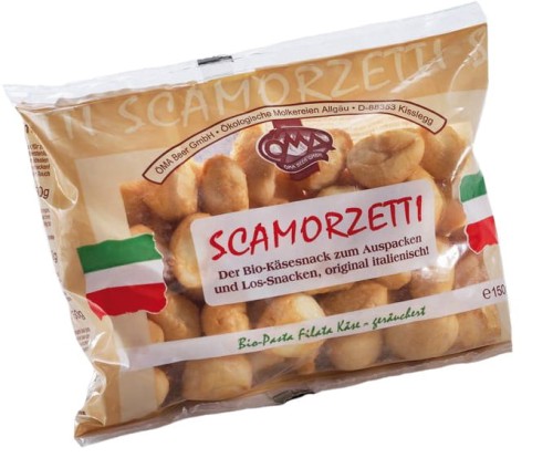 SMOKED CHEESE SNACKS (SCARMOZETTI AFFUMICATE) BIO 150 g - OMA