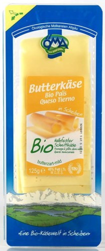 BUTTER CHEESE SLICES BIO 125 g - OMA
