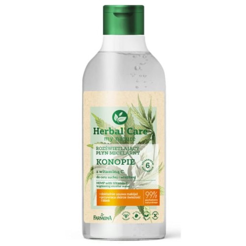 Herbal Care Rozświetlający płyn micelarny konopi