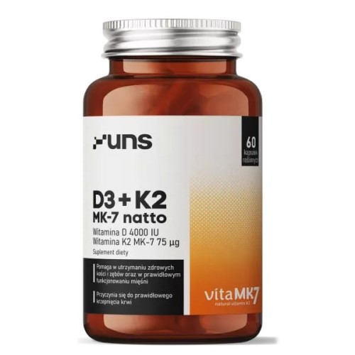 Witamina D3 4000 IU + K2 75mcg (60 kaps.) UNS Supplements