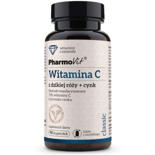 WITAMINA C Z DZIKIEJ RÓŻY + CYNK 90 KAPSUŁEK - PHARMOVIT (CLASSIC)