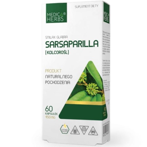 MEDICA HERBS Sarsaparilla (Kolcorośl) 450mg, 60 kaps.