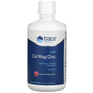 Liquid Cal/Mag/Zinc - smak truskawkowy (946 ml) Trace Minerals