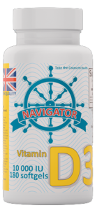 Vitamin D3 10000 IU (180 kaps.) Navigator