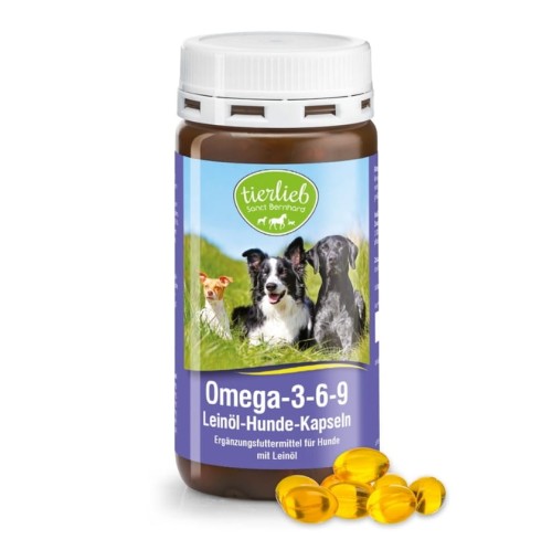 Omega 3-6-9 z olejem lnianym dla psów (180 kaps.) Tierlieb
