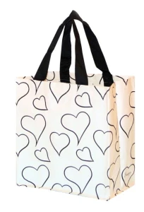 Torba Z Pp Mini serduszka biało czarna 10 L