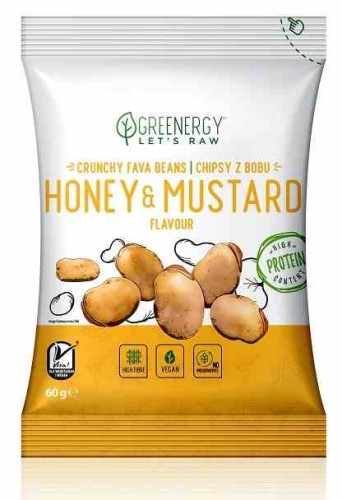 Chipsy z bobu miodowo- musztardowe 60g Greenergy