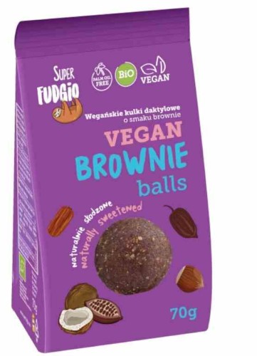 KULKI DAKTYLOWE O SMAKU BROWNIE BIO 70 g - ME GUSTO (SUPER FUDGIO)