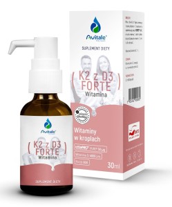 Witamina K2 + D3 FORTE (Vita MK7) 50uq + D3 4000IU Olive 30 ml Aliness