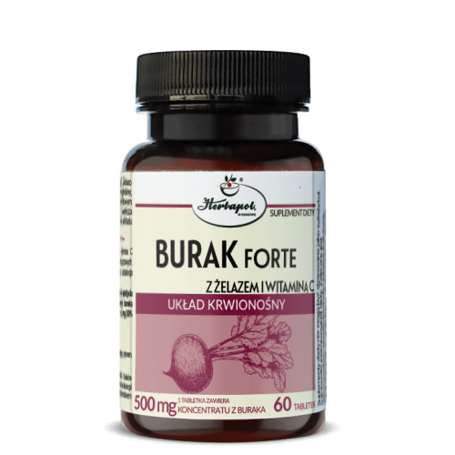BURAK Forte z żelazem i witaminą C 60 tabletek HERBAPOL