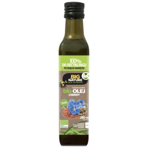 BIG NATURE Olej lniany tłoczony na zimno BIO 250ml
