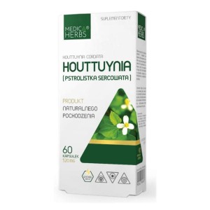MEDICA HERBS Houttuynia (Pstrolistka Sercowata) 520mg, 60 kaps.
