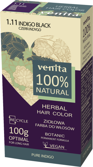 VENITA ziołowa farba do włosów 1.11 czerń indygo 100g