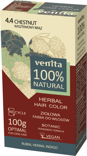 VENITA ziołowa farba do włosów 4.4 kasztanowy brąz 100g