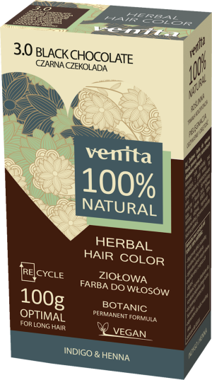 VENITA ziołowa farba do włosów 3.0 czarna czekolada 100g