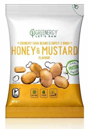 Chipsy z bobu miodowo- musztardowe 60g Greenergy