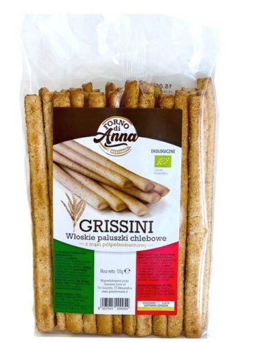 Grissini z mąki półpełnoziarnistej BIO 120 g FORNO DI ANNA