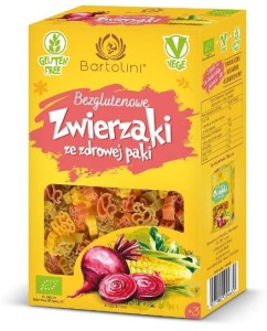 Makaron kukurydziano-ryżowy zwierzątka kolorowe  BEZGL. BIO 250g BARTOLINI