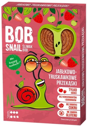 PRZEKĄSKA ROLL JABŁKO - TRUSKAWKA BEZ DODATKU CUKRU BEZGLUTENOWA 60 g - BOB SNAIL