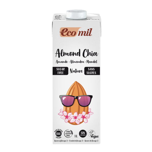 Almond drink sugar-free with chia BIO 1 l Ecomil