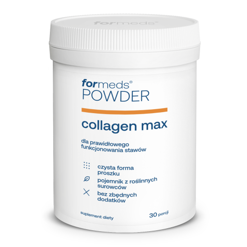 POWDER collagen max  + Kwas hialuronowy + Witamina C + K2D3 30 porcji 156g ForMeds