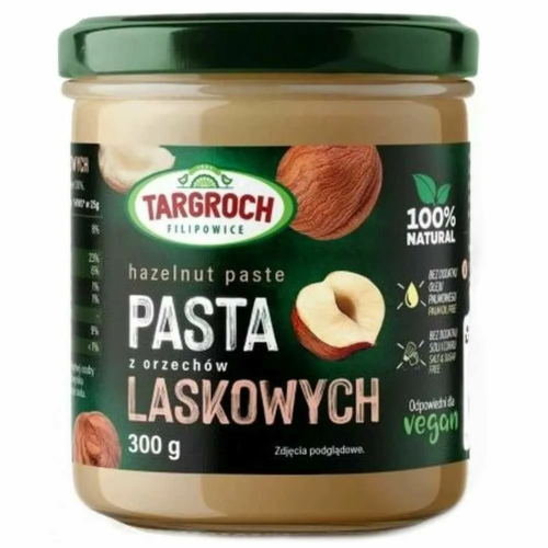 Pasta z orzechów laskowych - słoik szkło 300 g Targroch