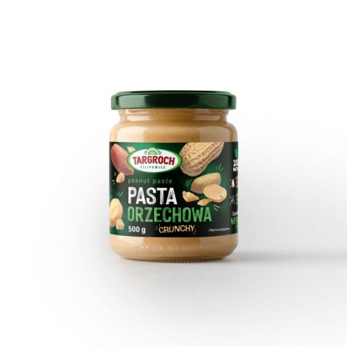 Pasta orzechowa - crunchy - słoik szkło 500 g Targroch