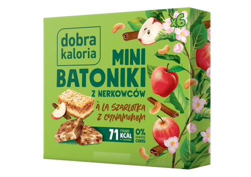BATONIKI MINI Z NERKOWCÓW A'LA SZARLOTKA Z CYNAMONEM (6 x 17 g) 102 g - DOBRA KALORIA