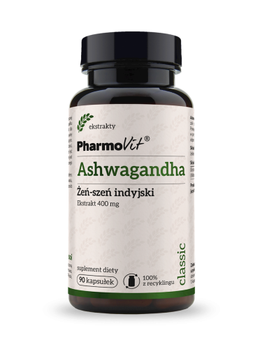 ASHWAGANDHA EKSTRAKT (400 mg) 90 KAPSUŁEK 45 g - PHARMOVIT (CLASSIC)
