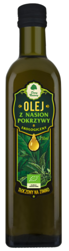 Olej z nasion pokrzywy tłoczony na zimno BIO 250ml DARY NATURY