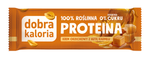 DOBRA KALORIA Baton PROTEINA Krem orzechowy z nutą karmelu 42g KUBARA