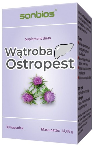 Sanbios Wątroba Ostropest 30 kap
