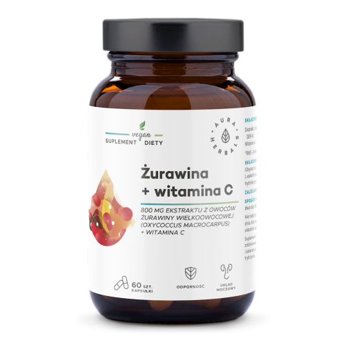 Żurawina 800 mg + Witamina C 200 mg (60 kaps.) Aura Herbals