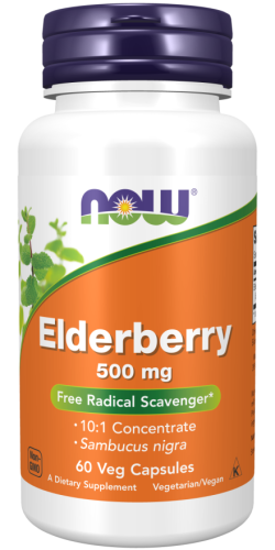 NOW FOODS Elderberry 500 mg Bez Czarny (60 kaps.)