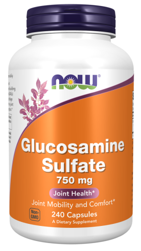 NOW FOODS Glucosamine Sulfate - Siarczan glukozaminy 750 mg (240 kaps.)
