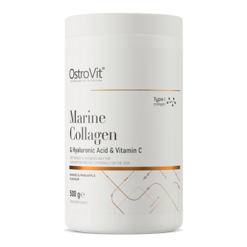 OSTROVIT Kolagen Morski + Kwas Hialuronowy + Witamina C - smak mango z ananasem (500 g)