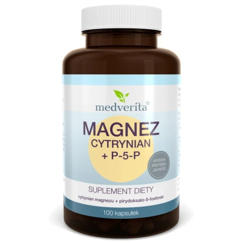 Medverita Magnez cytrynian + P-5-P 100 kapsułek