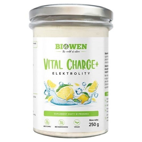 ELEKTROLITY O SMAKU CYTRYNOWYM W PROSZKU VITAL CHARGE+ 250 g - HEMPKING (BIOWEN)