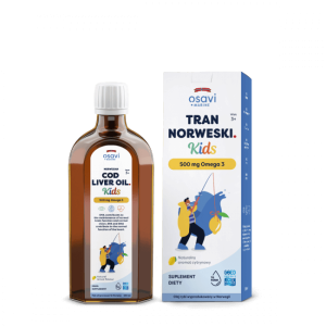 Tran Norweski Kids 500 mg Omega 3 - smak cytrynowy (250 ml)