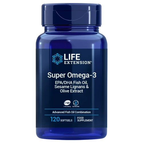 LIFE EXTENSION Super Omega-3 EPA/DHA z Lignanami Sezamowymi i Ekstraktem z Oliwek (120 kaps. miękkich)