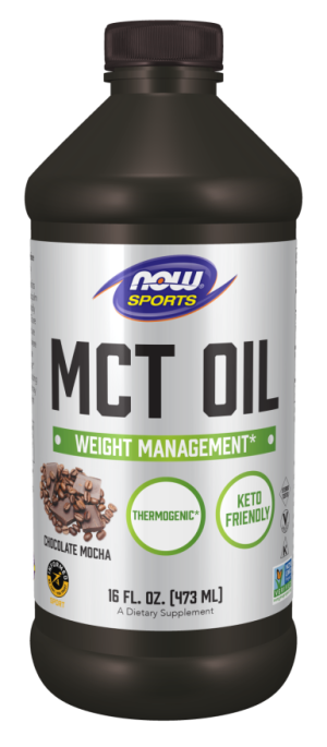 Oil MCT Medium-chain triglycerides chocolate mocha flavor 473 ml Now Foods Now Sports